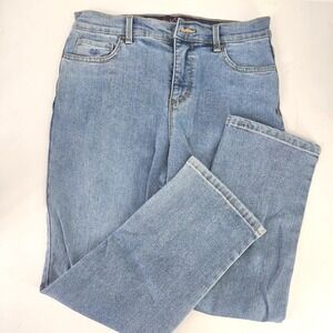 Gloria Vanderbilt Amanda Petite Straight Jeans Blue 8PS High Rise Stretch‎ Denim